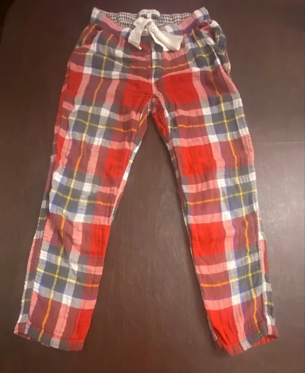 Abercrombie & Fitch Sleep Plaid Pajama Lounge Pants Red Multicolor Med Cozy